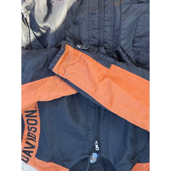 Mens HARLEY DAVIDSON Embroidered LOGO Nylon Zip Bomber Mesh Lined Jacket - Picture 7 of 10